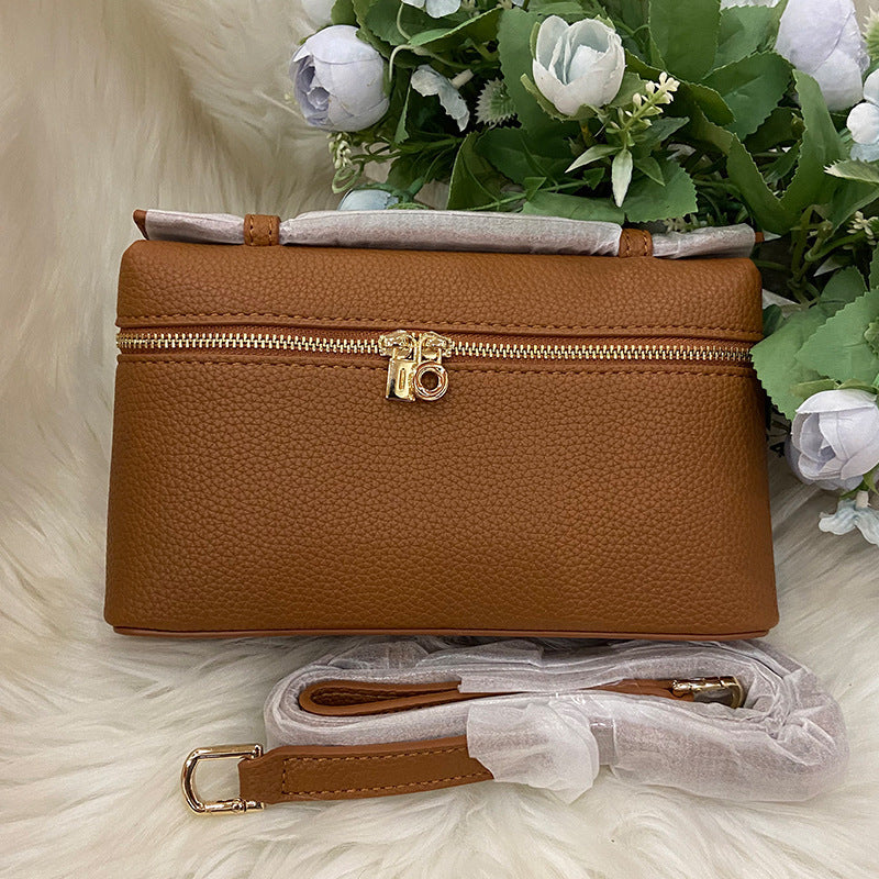Women's Portable Box Lychee Pattern Simple Lunch Small Square Bags