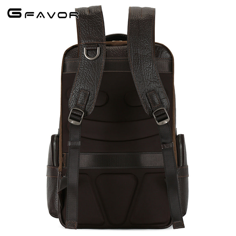 Men's Capacity High-grade Leather First Layer Cowhide Backpacks