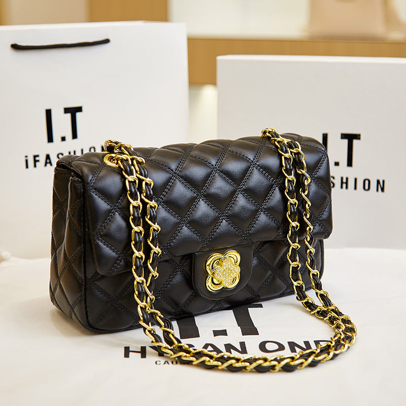 Women's Classic Style Rhombus Chain Genuine Leather Crossbody Bags