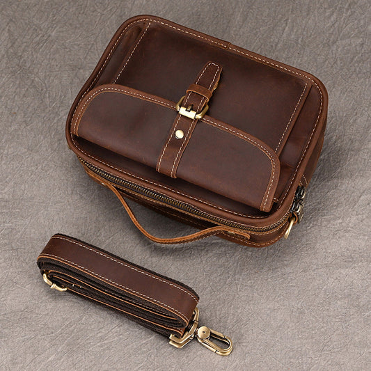 Men's Crazy Horse Leather Retro Portable Bags