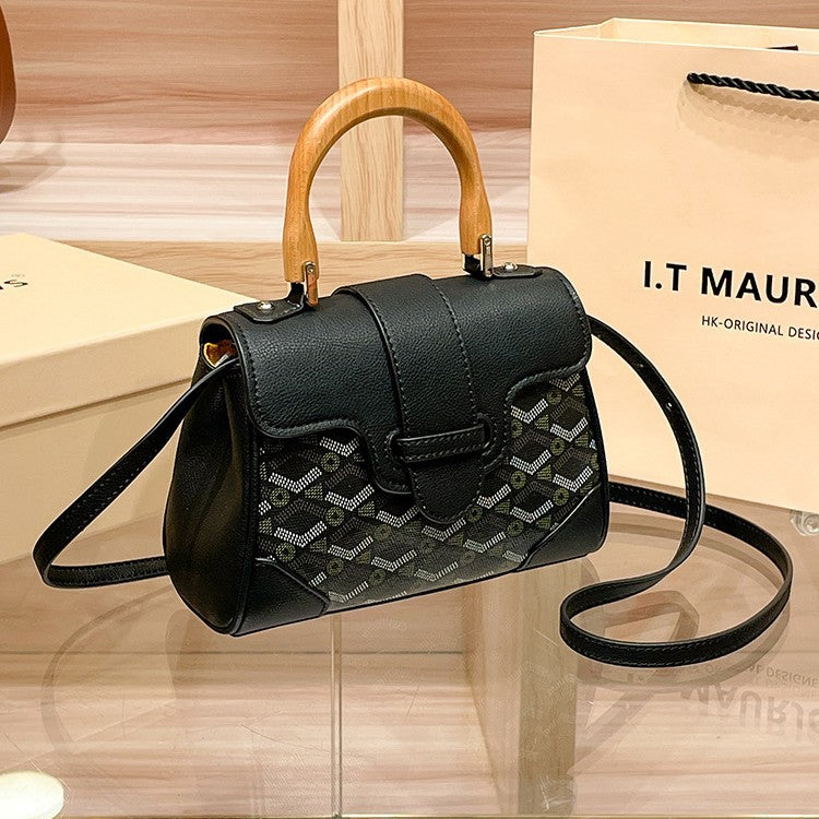 Women's Saigon Wooden Genuine Leather Presbyopic Commuter Handbags