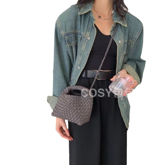Women's Nylon Cloth Mini High-grade Vegetable Basket Shoulder Bags