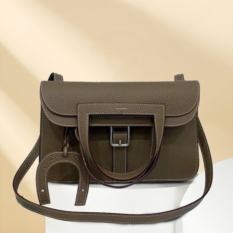 Women's Leather Hand Top Layer Cowhide Lychee Crossbody Bags