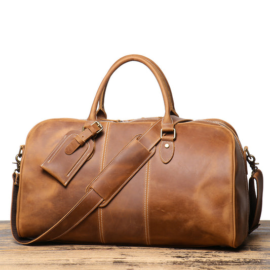 Women's & Men's & Vintage Genuine Leather Portable Crazy Travel Bags