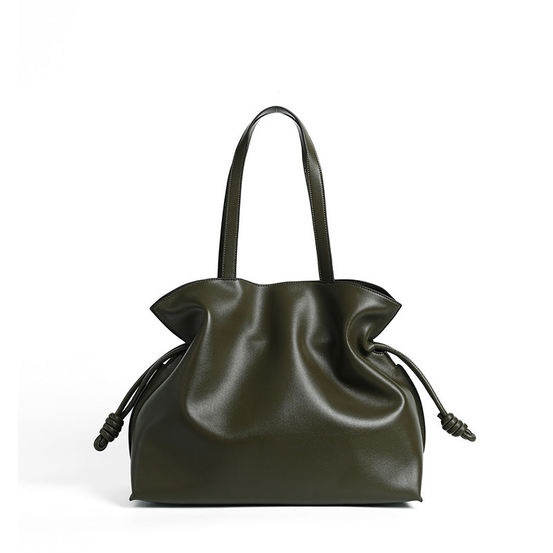 Women's Leather Folds Cloud High-grade Cowhide Lucky Shoulder Bags