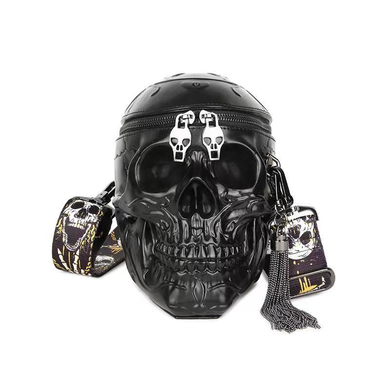 Women's Goth Skull Funny Halloween Style Tassel Shoulder Bags