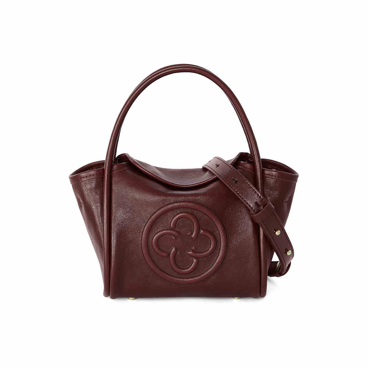 Layer Cowhide Pleated Female Pink Portable Crossbody Bags