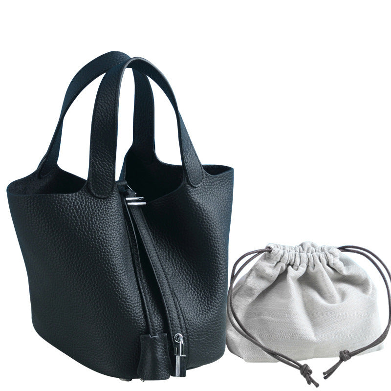 Women's Lychee Pattern First Layer Cowhide Vegetable Handbags