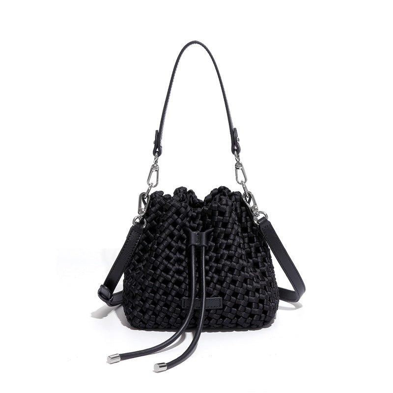Silk Woven Fashion Trendy High-grade Versatile Bucket Bags