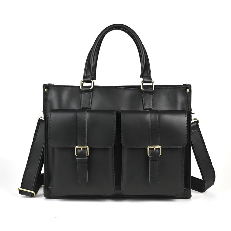 Men's Handmade Retro Cowhide Horizontal Leather Crazy Horse Handbags