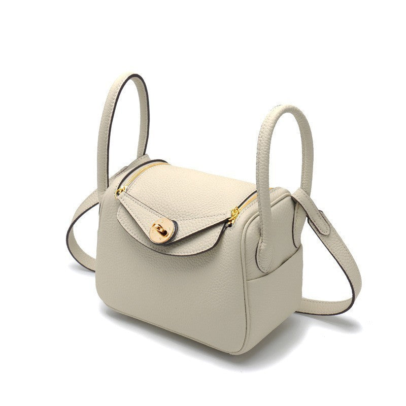 Women's Layer Cowhide Doctor Lindy Medical Box Leather Shoulder Bags