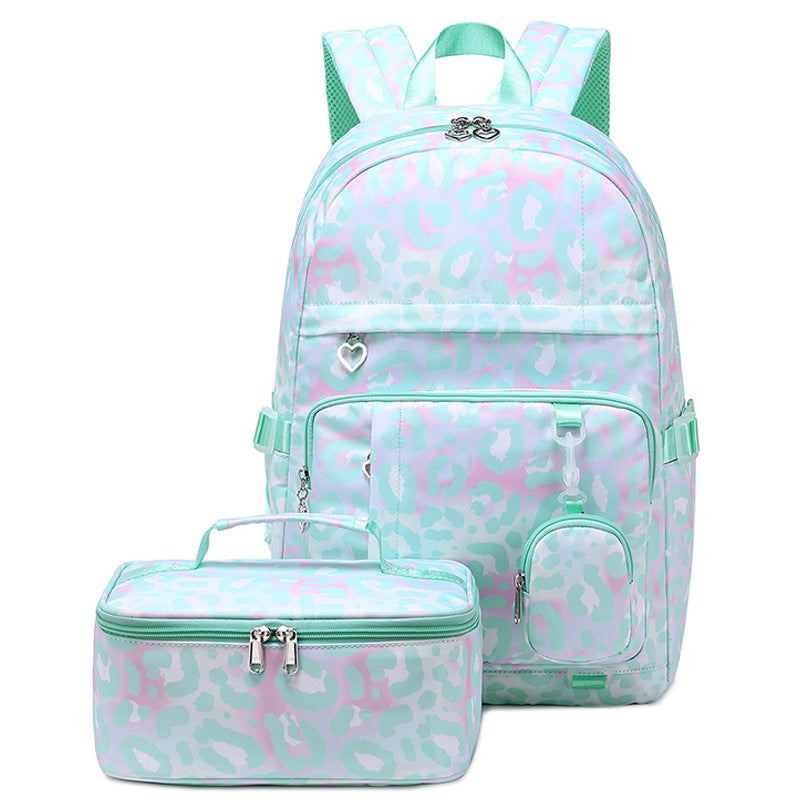 Women's College Leopard Print For Cows Pattern Middle School Students' Schoolbags
