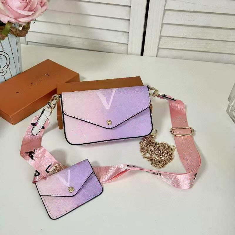 Tricolor Printed Mahjong Mini Gift Box Small Square Bags