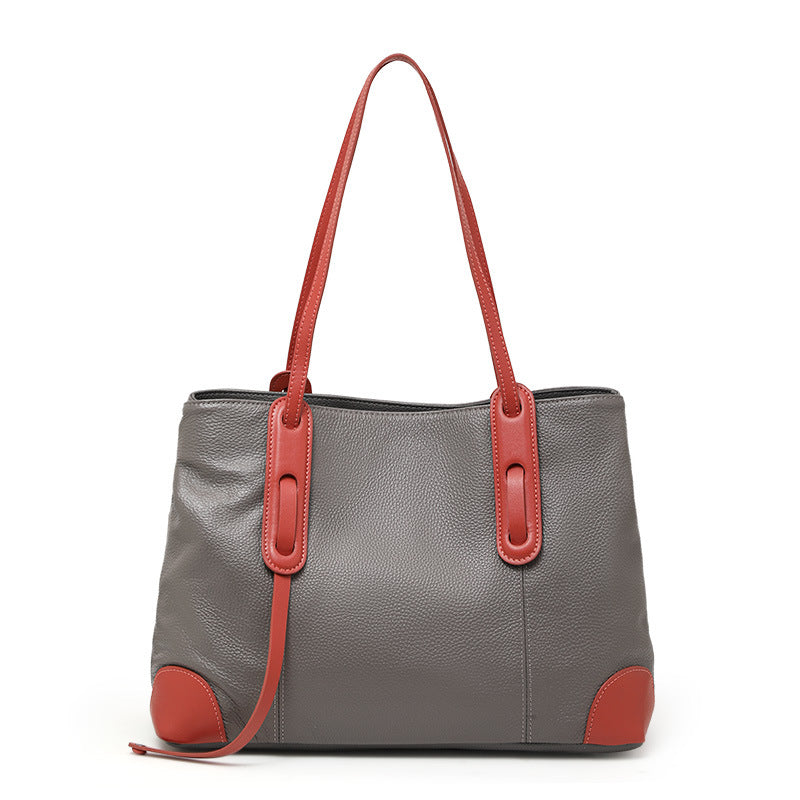 Women's Leather Fashionable Large Capacity Soft Big Shoulder Bags