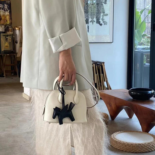 Women's Leather Bowling French Sheep Pattern First Crossbody Bags
