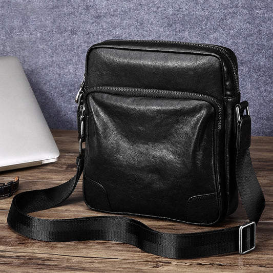 Men's Business First Layer Cowhide Genuine Leather Men's Shoulder Bags