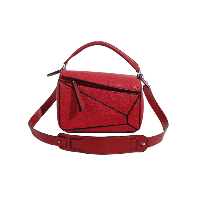 French Geometric Large Capacity Xi Portable Shoulder Bags
