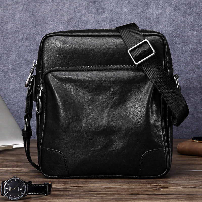 Men's Business First Layer Cowhide Genuine Leather Men's Shoulder Bags
