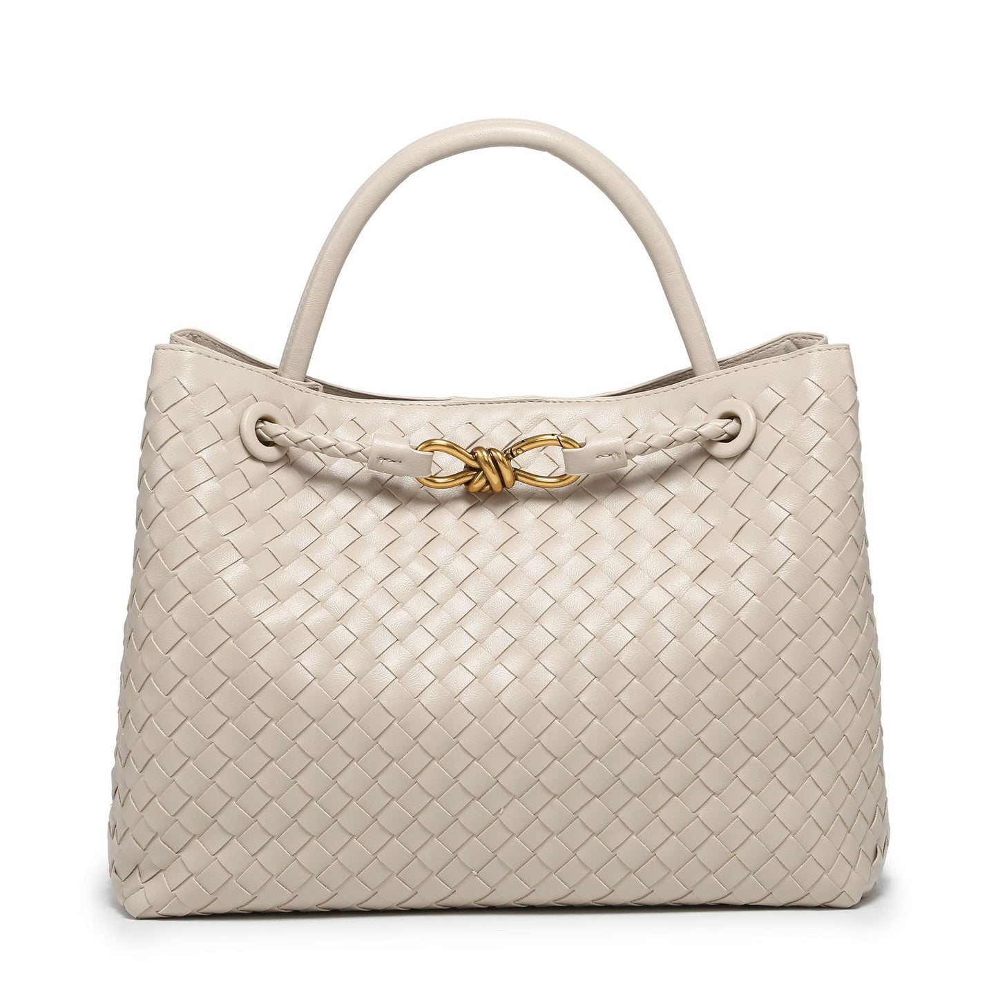 Woven Metal Cord Fastener Large Capacity Crossbody Bags
