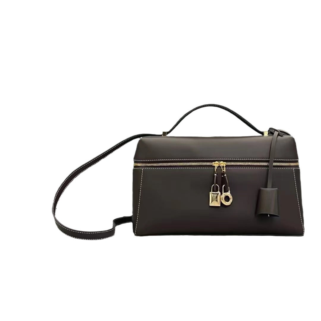 Box Advanced Niche Cowhide Leather Commuting Shoulder Bags