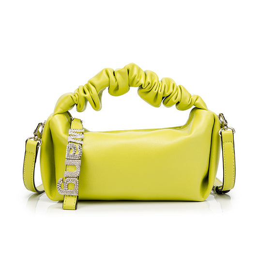 Pleated Fresh Cloud Rhinestone Pendant Portable Bags