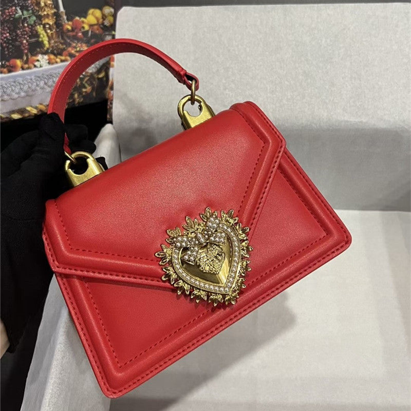 First Layer Cowhide Love Heart Bow Bags
