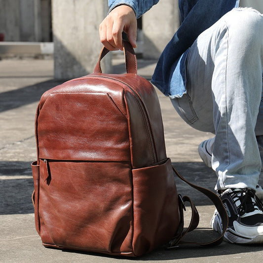 Men's Leather Retro Leisure First Layer Cow Backpacks