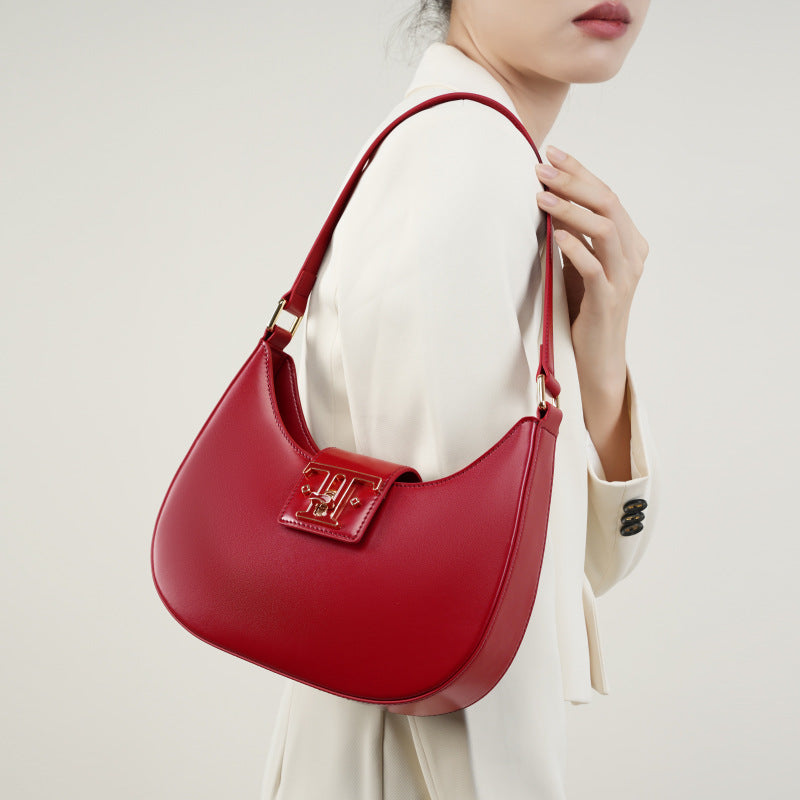 Women's Designer High-grade Underarm Moon French Style Crossbody Bags