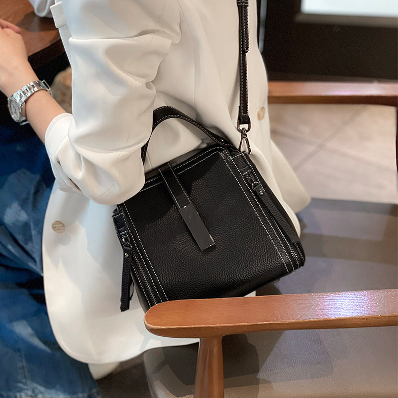 Layer Cowhide Portable Four-way Service Cross Shoulder Bags