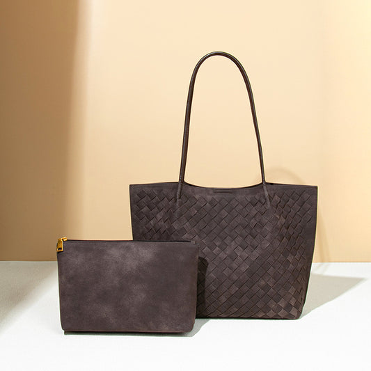Hand-woven Underarm Large Capacity Frosted Vintage Tote Bags