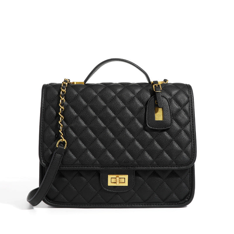 Portable Rhombus Double Chain Fashionable Large Small Square Bags