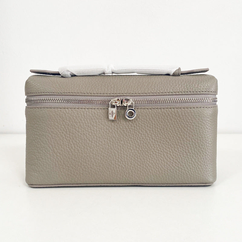 Cowhide Lunch Box Stylish Good Texture Pocket Simple Shoulder Bags
