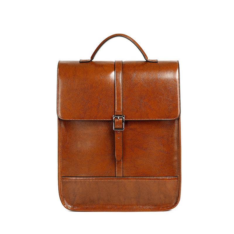 Women's & Men's & British Style Waterproof Leather Commuter Backpacks
