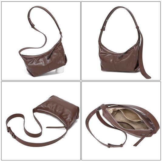 Women's Genuine Leather Underarm Retro Advanced Texture Crossbody Bags