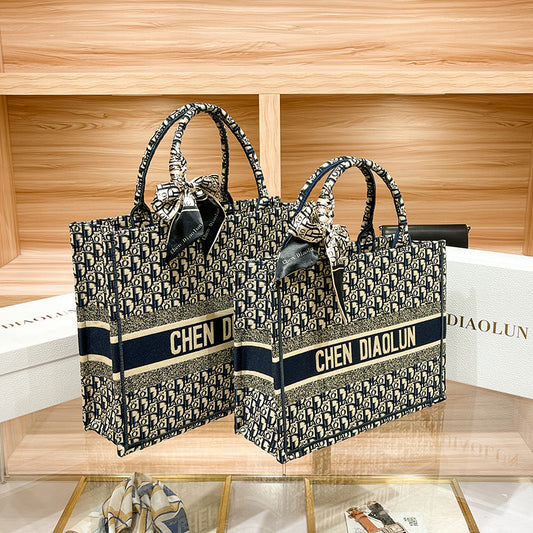 Women's Blue Birthday Present Mother High-grade Large Bags
