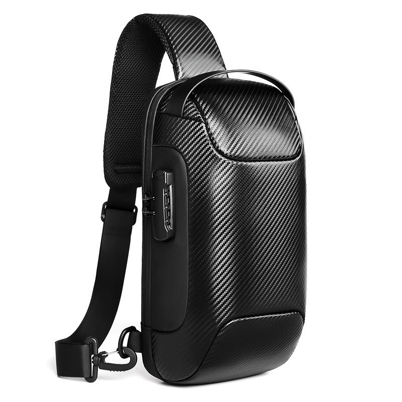 Men's Innovative Carbon Fiber Waterproof Leisure Men's Chest Bags
