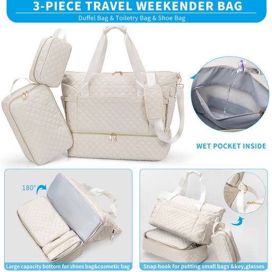Three-piece Set Oxford Cloth Waterproof Wet Dry Separation Travel Bags