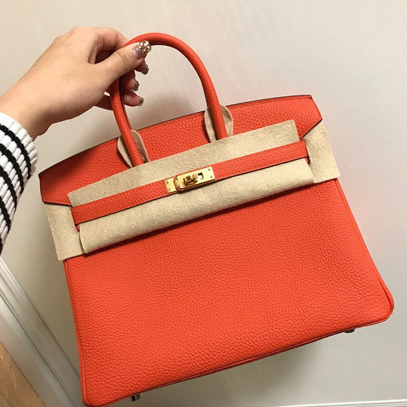 Women's Top Layer Cowhide Lychee Pattern Crocodile Shoulder Bags