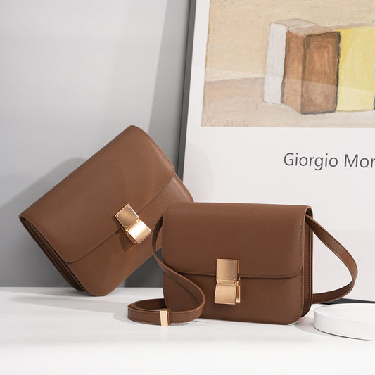 Women's Genuine Leather Retro Light Luxury Minority Joker Small Square Bags