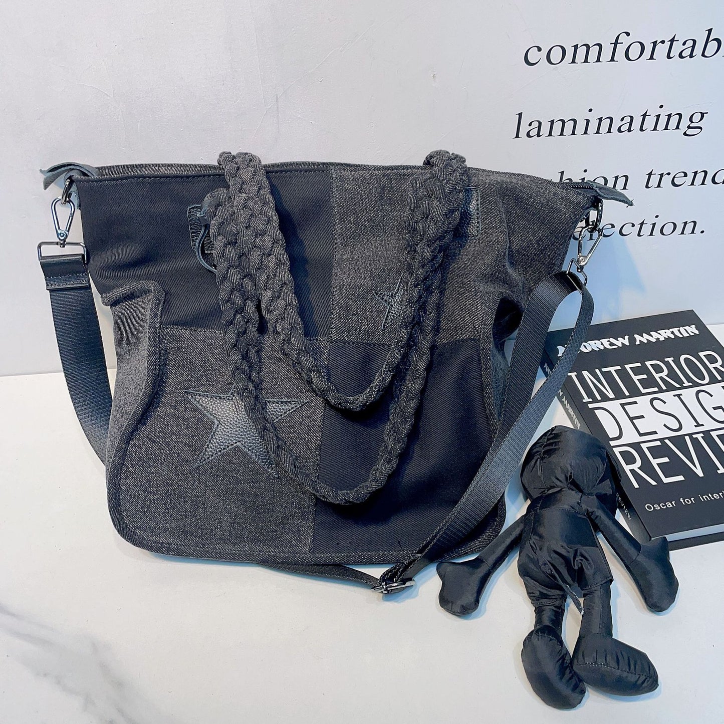 Large Simple Retro Portable Mesh With Crossbody Bags