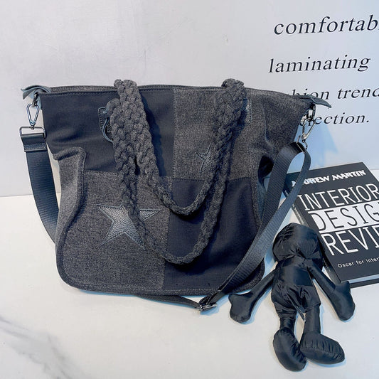 Large Simple Retro Portable Mesh With Crossbody Bags