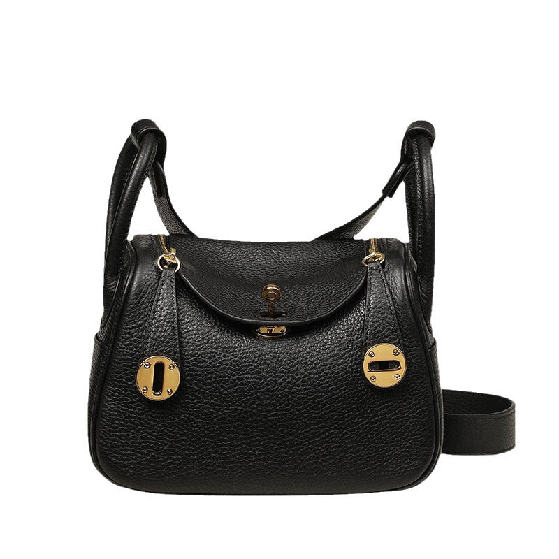 Women's Top Layer Cowhide Mini Lindy Genuine Leather Doctor Shoulder Bags