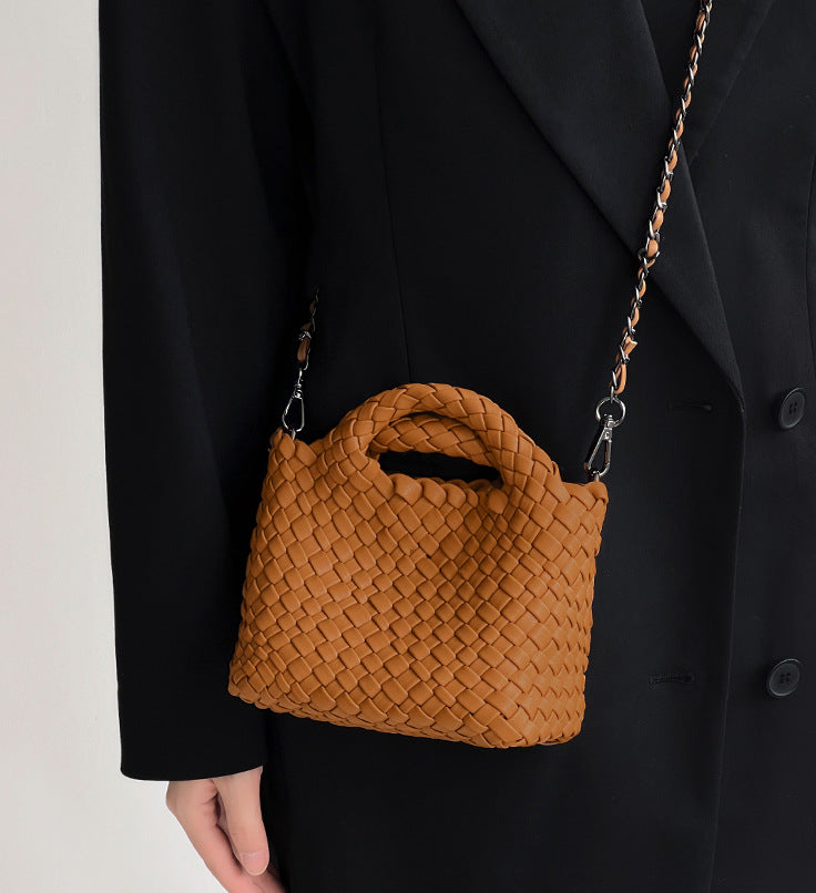 Women's Hand-woven Vegetable Basket Portable Chain Small Square Bags