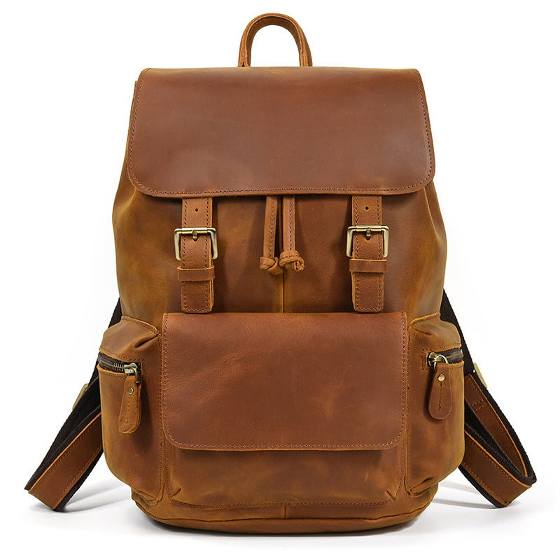 Women's & Men's & Crazy Horse Leather Vintage Closed Backpacks