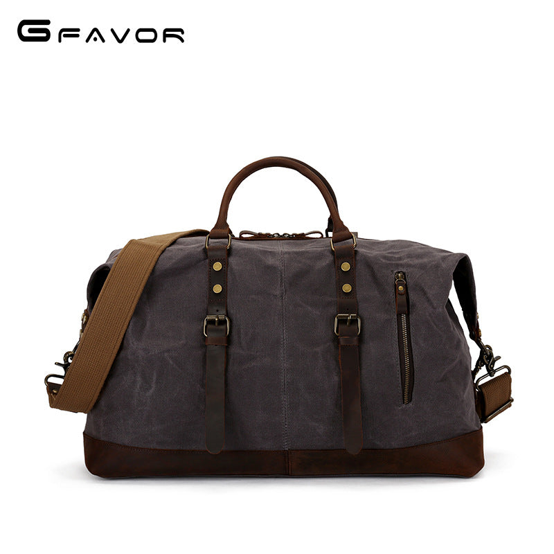 Men's Portable Vintage Oil Wax Canvas Crazy Bags