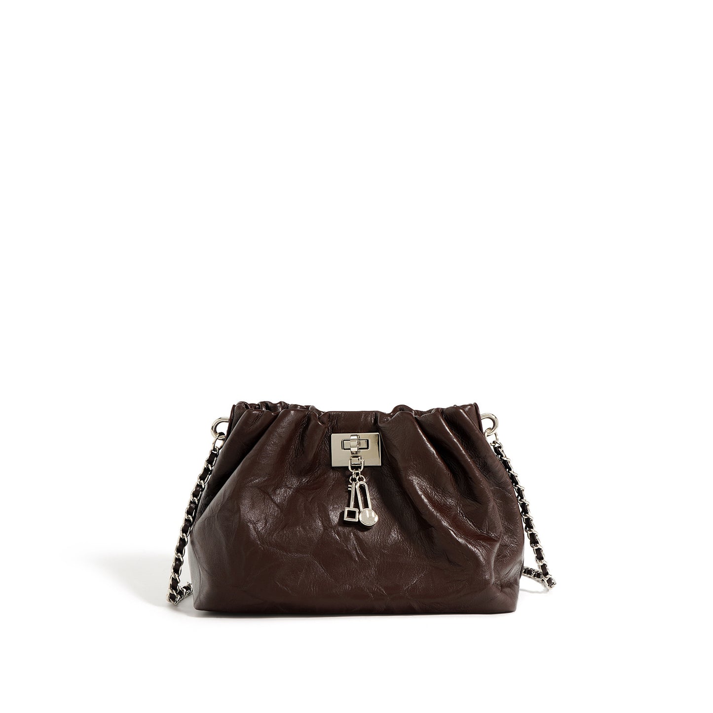 Women's Pleated Cowhide Cloud Retro High-grade Elegant Lock