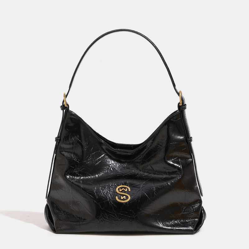 Women's Free Fancy Pleated Large Capacity Textured Tote Bags