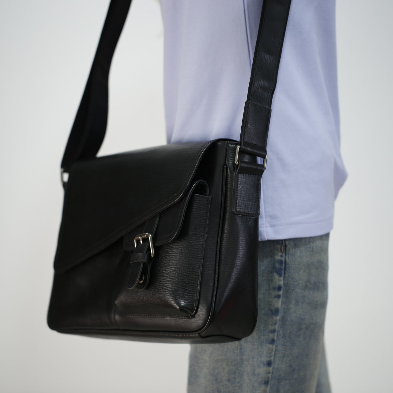 Men's Leather Horizontal Large Capacity First Layer Men's Messenger Bags
