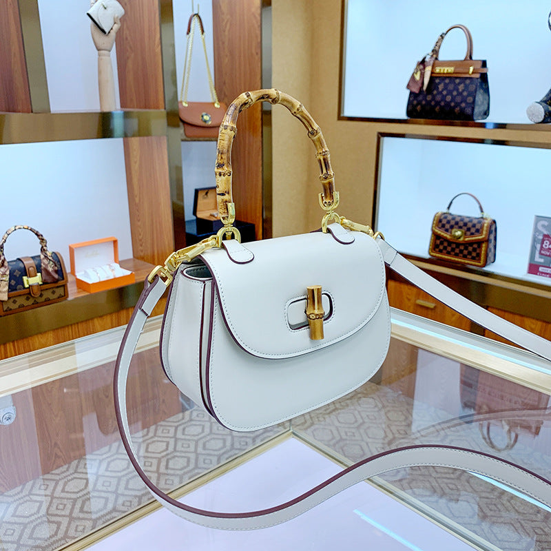 Women's Saddle Genuine Leather Vintage Crocodile Pattern Crossbody Bags
