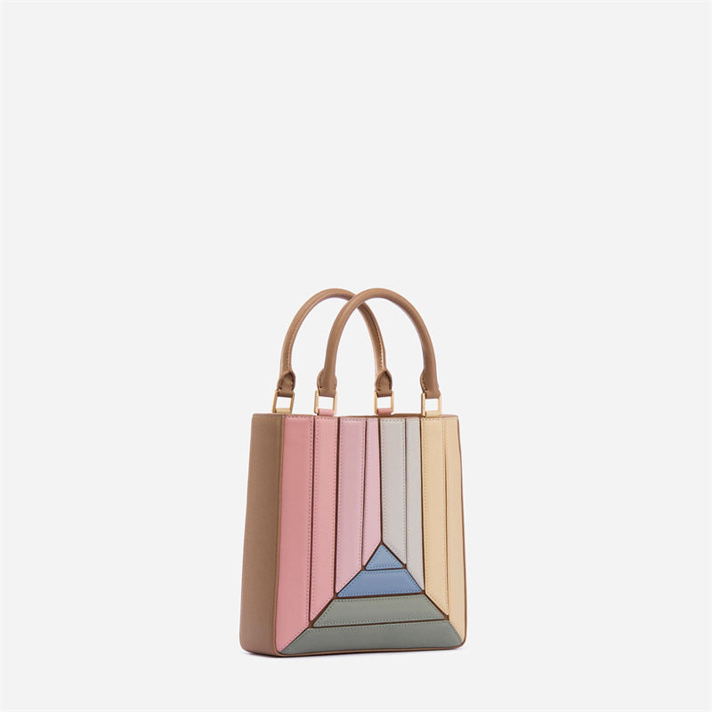 Women's Design High-grade Western Style Color Contrast Handbags